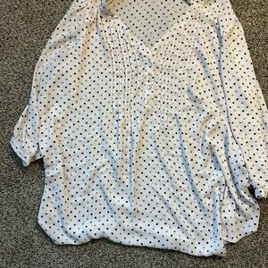 Rose & Olive Cream Blouse with Black Polka Dots